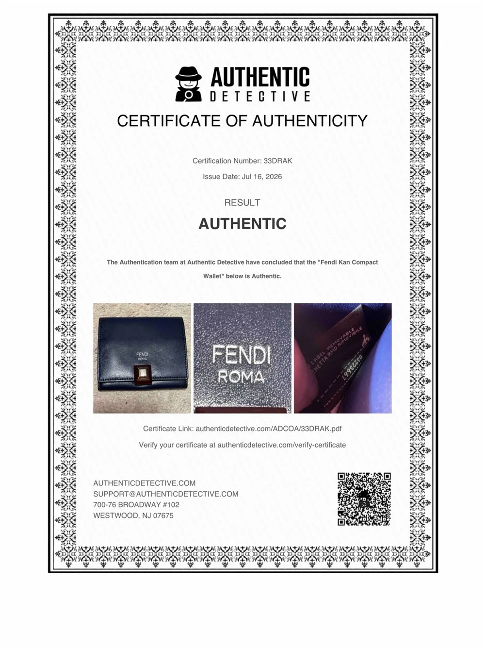 Authentic Fendi Kan I Compact Wallet Navy Blue Leather | Box & COA - Picture 5 of 5